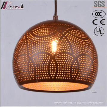 Bronze Round Metal Hollow Pendant Lighting with Dining Room